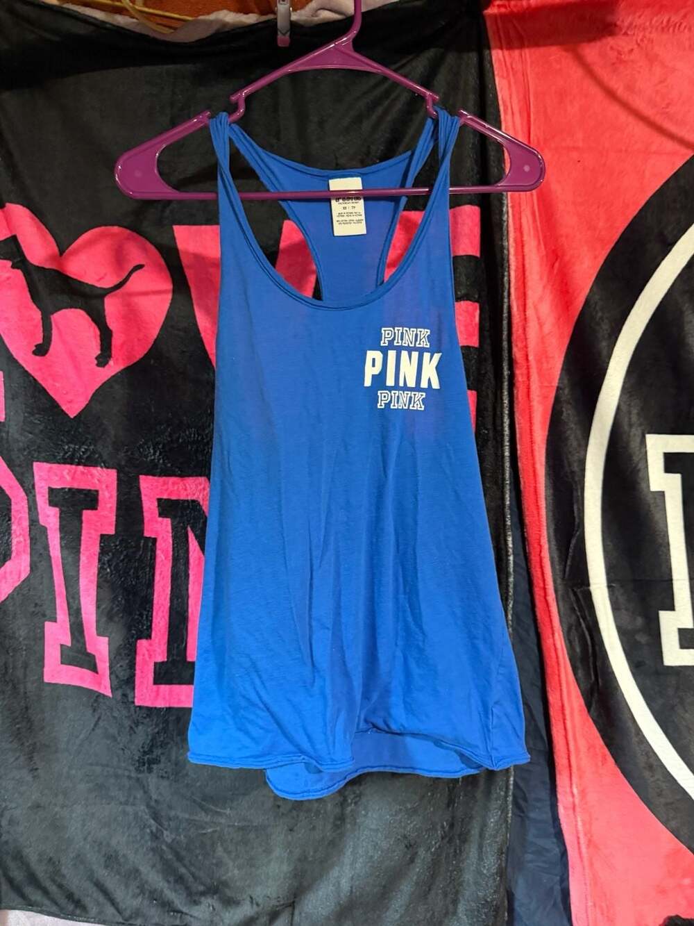 Victoria's Secret PINK Blue Racerback Tank Top